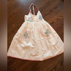 Stella McCartney Kids White and Red Embroidered Dress